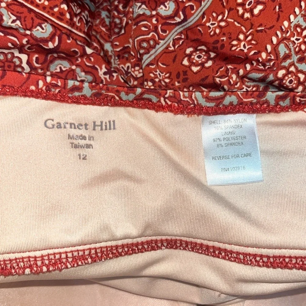Garnet‎ Hill Ruched Overlay One Piece Swimsuit 12